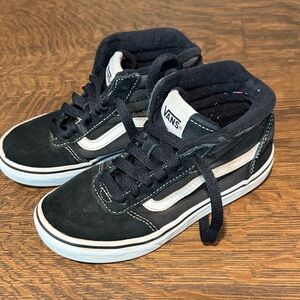 Vans Kids Black and White High-Top Skate Sneakers